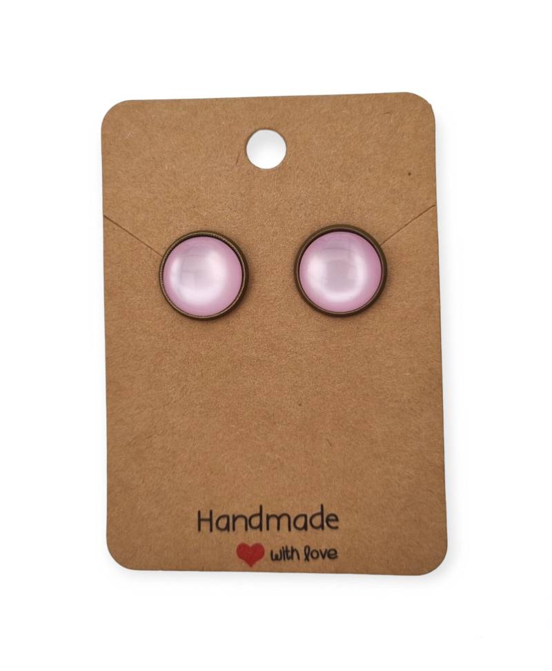 Bronze Ohrstecker Cateye Rosa von StoffAtelierDesign