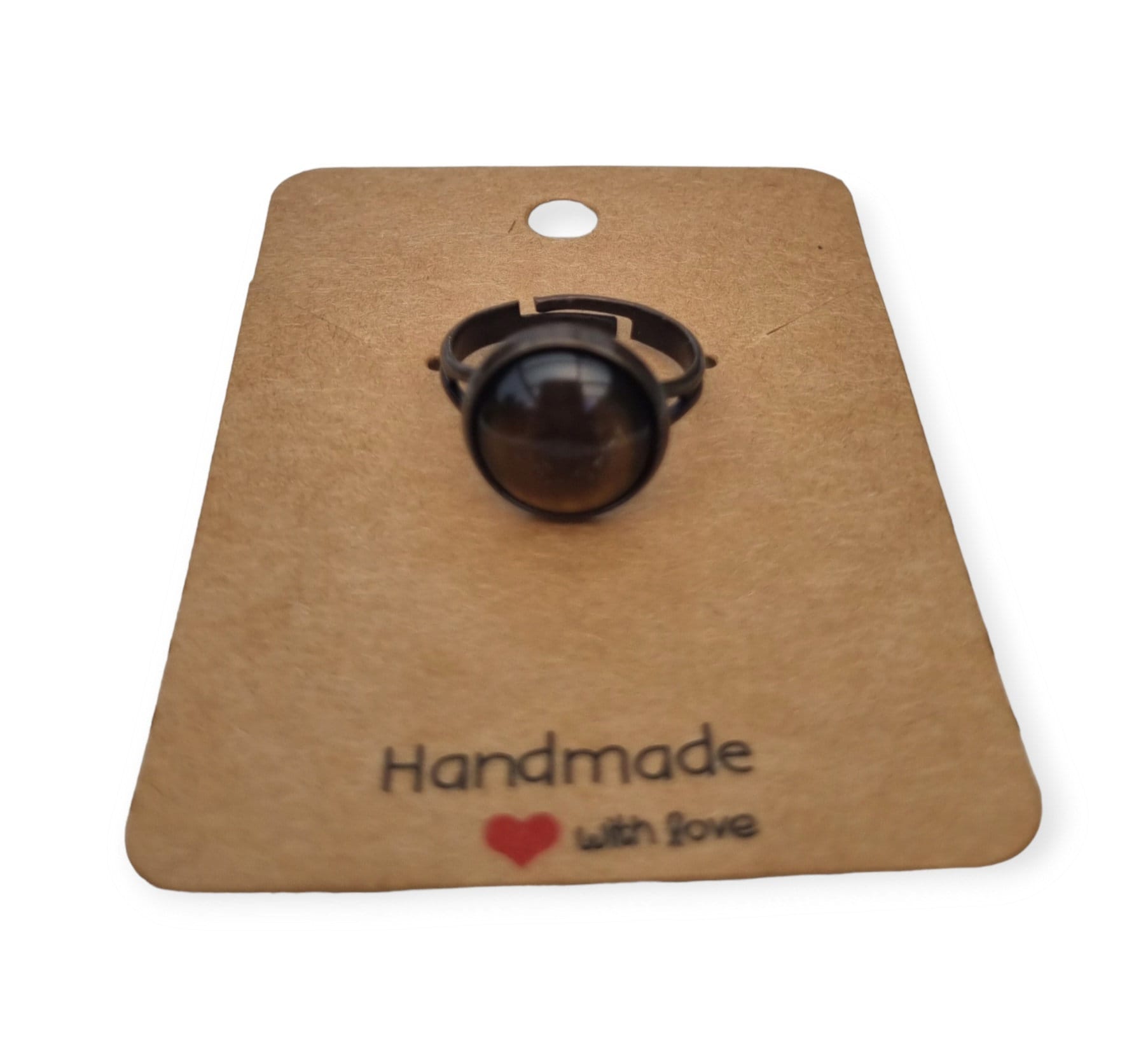 Bronze Ring Cateye Cabochon Braun von StoffAtelierDesign