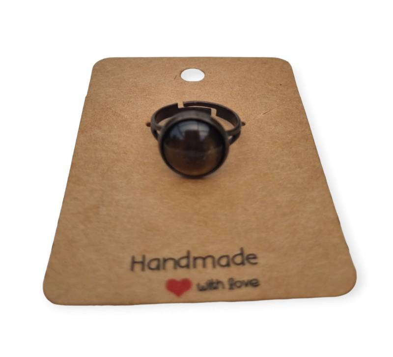 Bronze Ring Cateye Cabochon Braun von StoffAtelierDesign