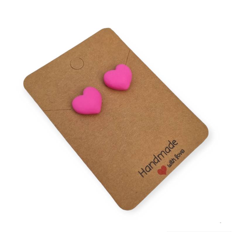 Ohrstecker Herz Pink Resin von StoffAtelierDesign
