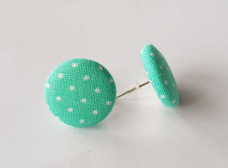 Ohrstecker Mit Minipunkte in Mint von StoffAtelierDesign