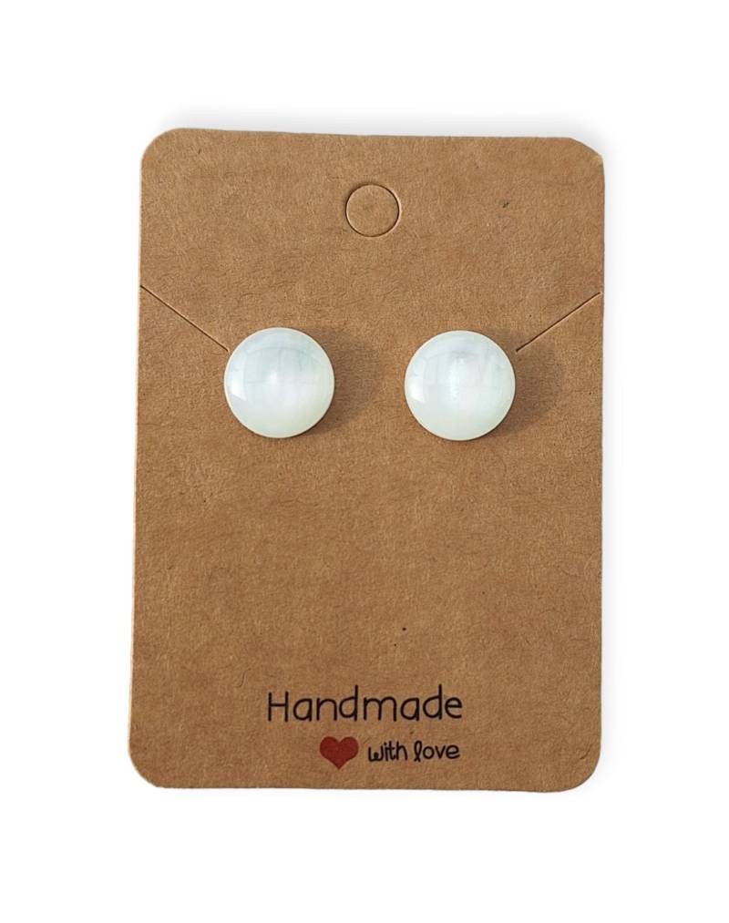 Ohrstecker "Perlmutt" Cabochons von StoffAtelierDesign