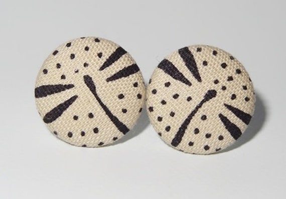 Ohrstecker Stoffknopf "Libellen" von StoffAtelierDesign