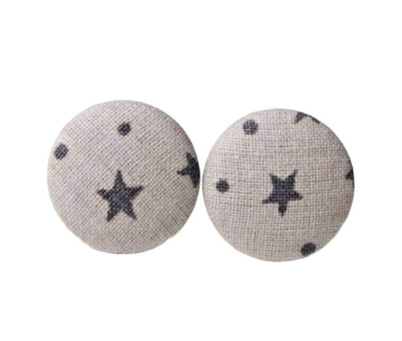 Ohrstecker Stoffknopf Sternchen von StoffAtelierDesign