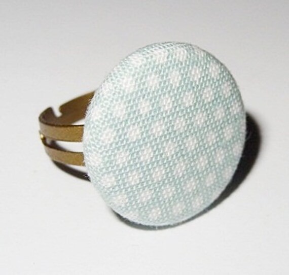 Ring "Hellblau Gepunktet" Bronzering von StoffAtelierDesign