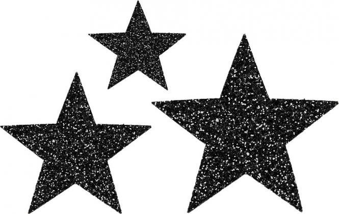 Bügel-Applikation 3x Sterne Schwarz Bügel-Applikation 3x Sterne Schwarz von StoffFoermchen