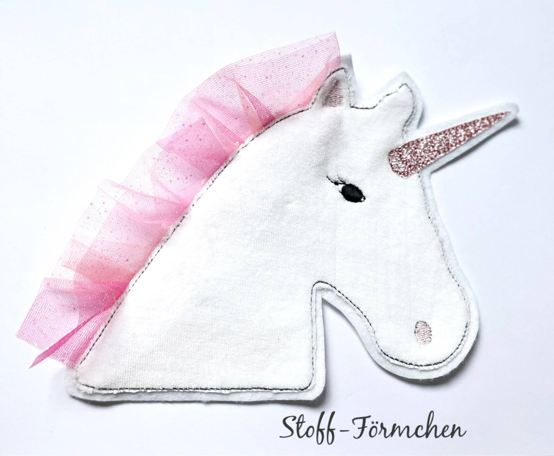 Große Einhorn-Applikation Weiß von StoffFoermchen