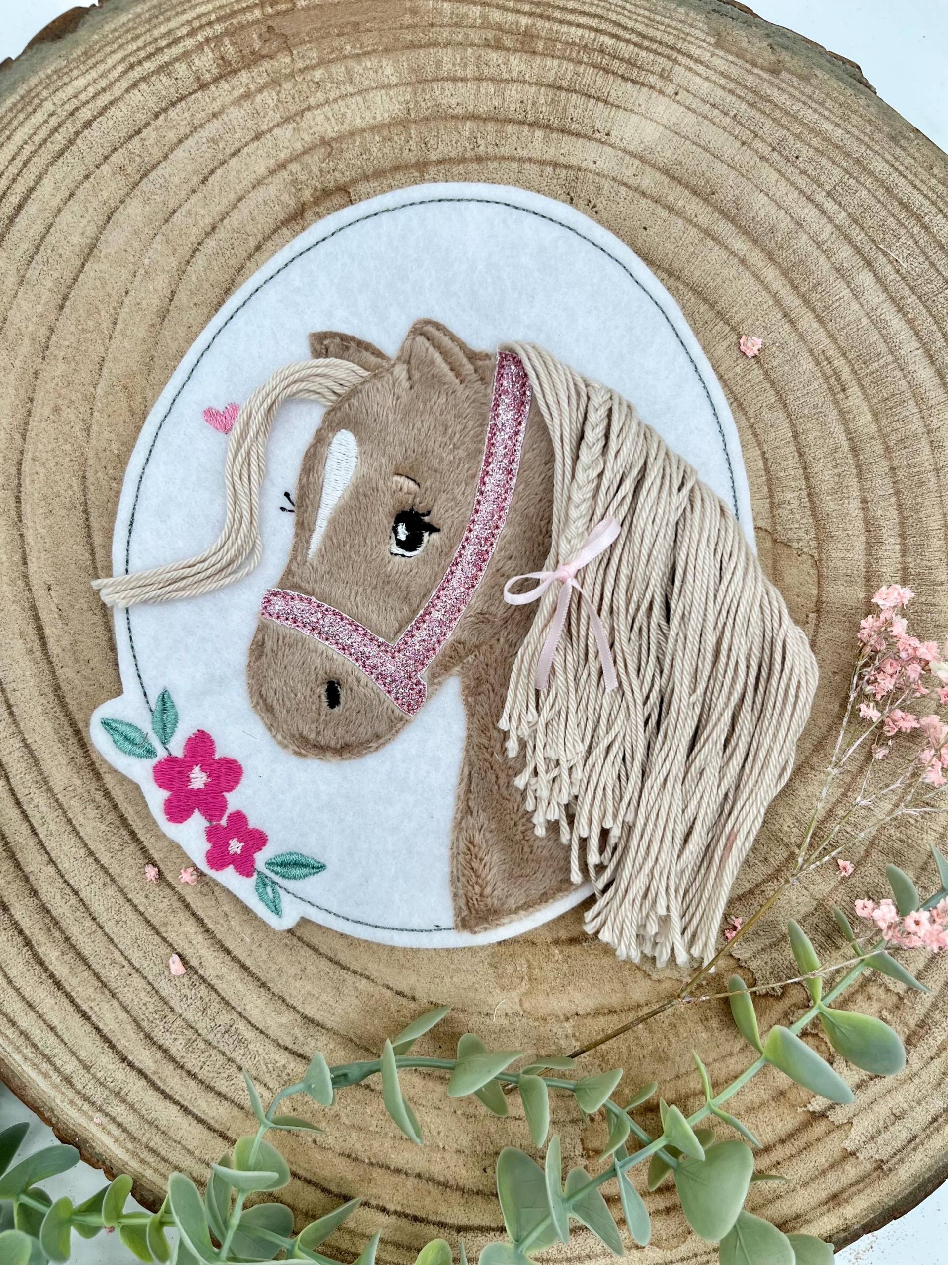 Große Pferd Luna-Applikation Hellbraun von StoffFoermchen