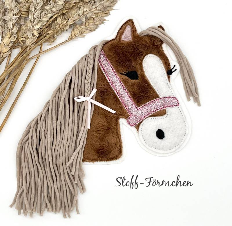 Große Pony Lulu-Applikation Braun von StoffFoermchen