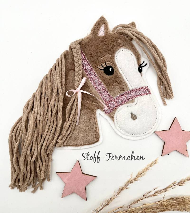 Große Pony Lulu-Applikation Hellbraun von StoffFoermchen