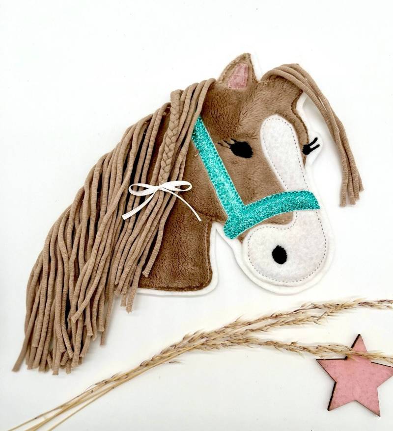 Große Pony Lulu-Applikation Hellbraun von StoffFoermchen