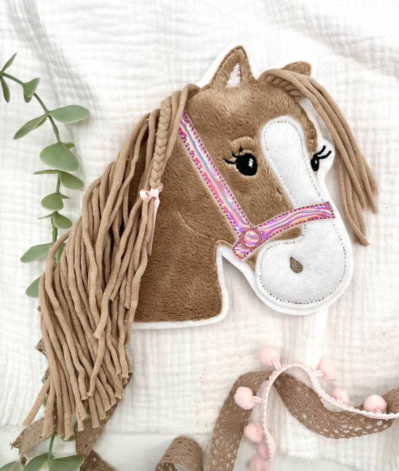 Große Pony Lulu-Applikation Hellbraun von StoffFoermchen