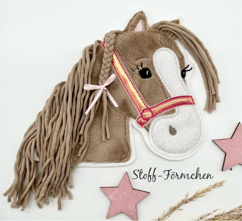 Große Pony Lulu-Applikation Hellbraun Große Pony Lulu-Applikation Hellbraun von StoffFoermchen