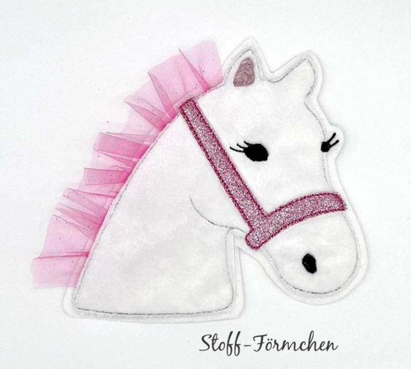 Große Pony Lulu-Applikation Weiß Große Pony Lulu-Applikation Weiß von StoffFoermchen