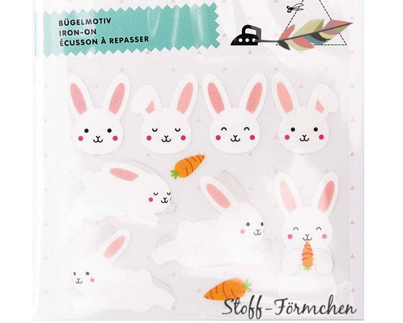 Hasen Bügel-Applikation Set von StoffFoermchen