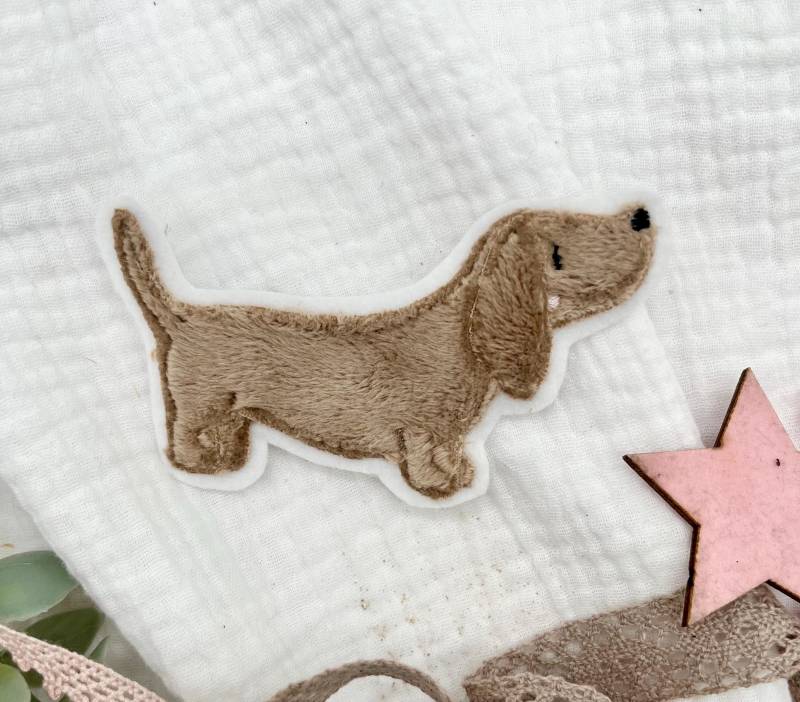 Kleine Dackel-Applikation 10cm von StoffFoermchen