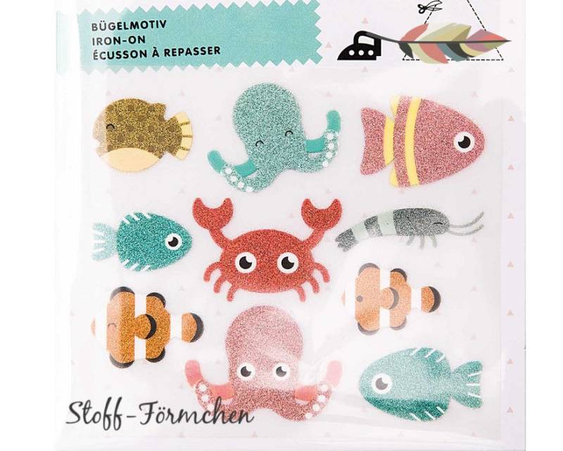 Meerestiere Bügel-Applikation Set von StoffFoermchen