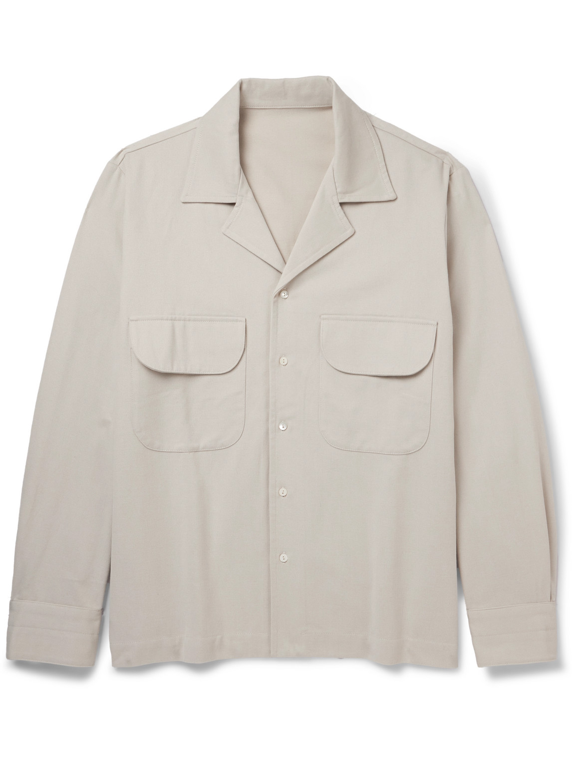 Stòffa - Camp-Collar Cotton-Twill Overshirt - Men - Neutrals - IT 44 von Stòffa