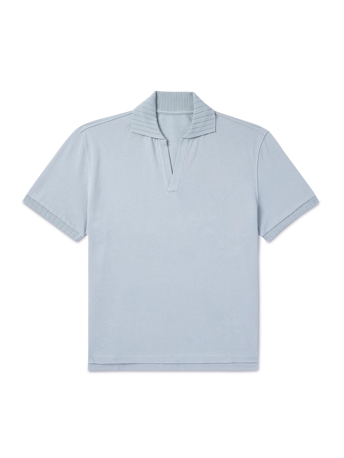 Stòffa - Cotton-Piqué Polo Shirt - Men - Blue - IT 52 von Stòffa