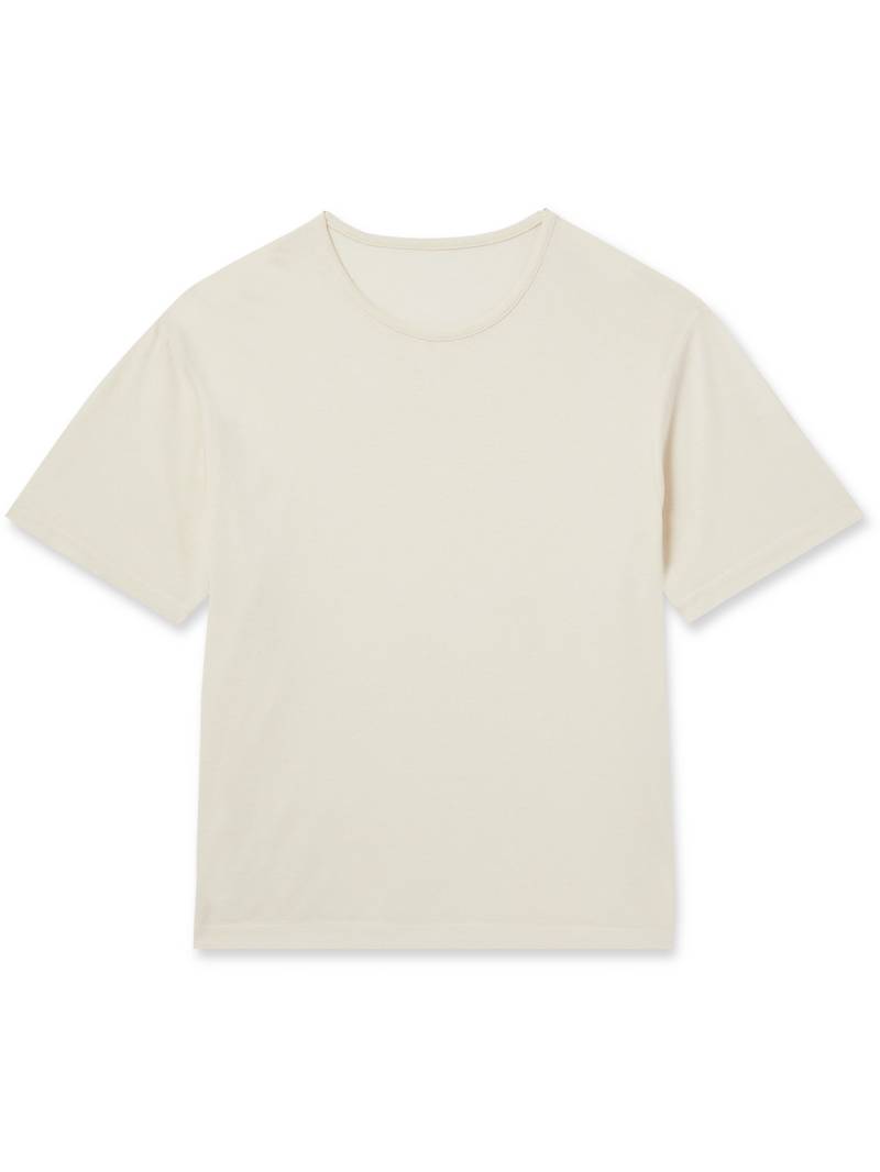 Stòffa - Cotton and Silk-Blend Piqué T-Shirt - Men - Neutrals - IT 50 von Stòffa
