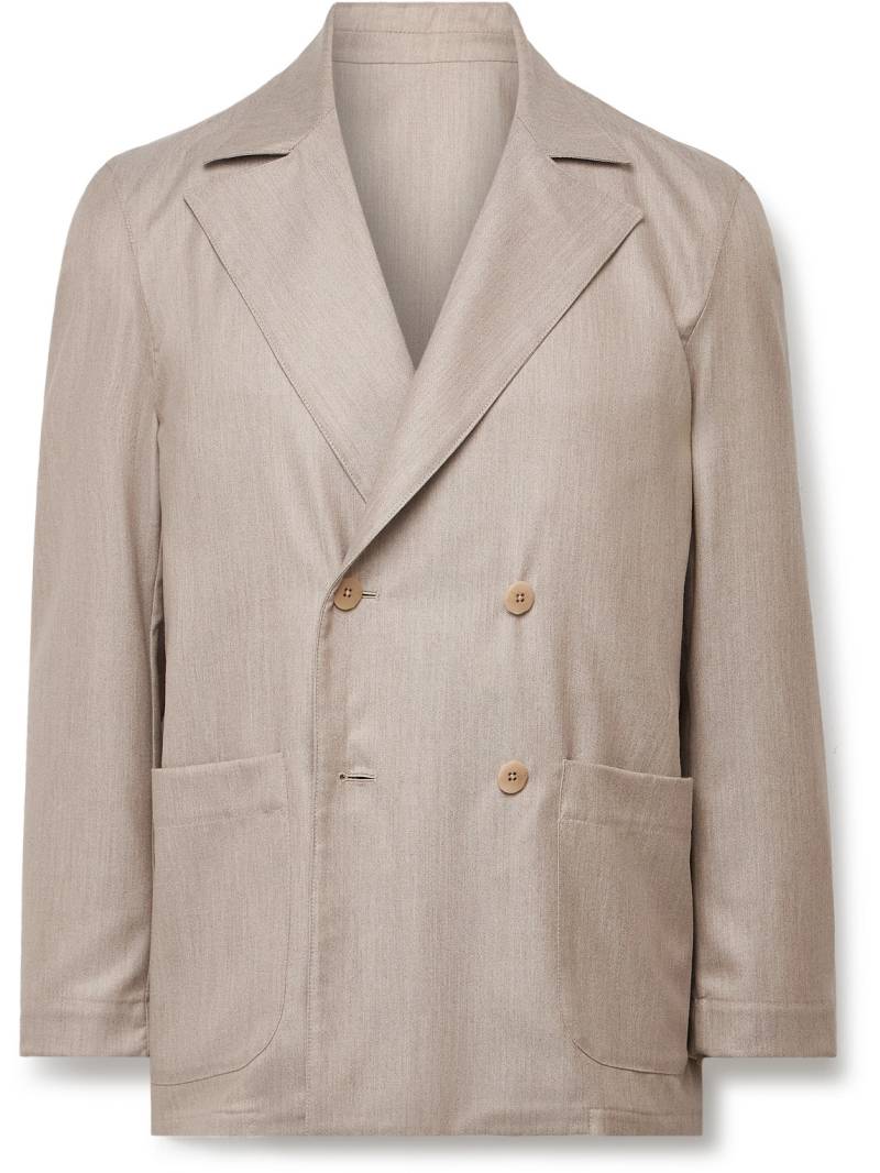 Stòffa - Double-Breasted Cashmere Suit Jacket - Men - Brown - IT 50 von Stòffa