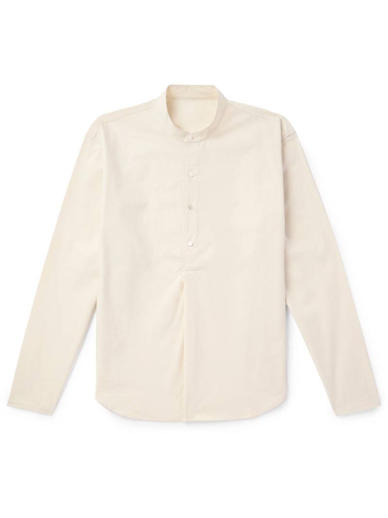 Stòffa - Grandad-Collar Cotton-Poplin Half-Placket Shirt - Men - Neutrals - IT 48 von Stòffa