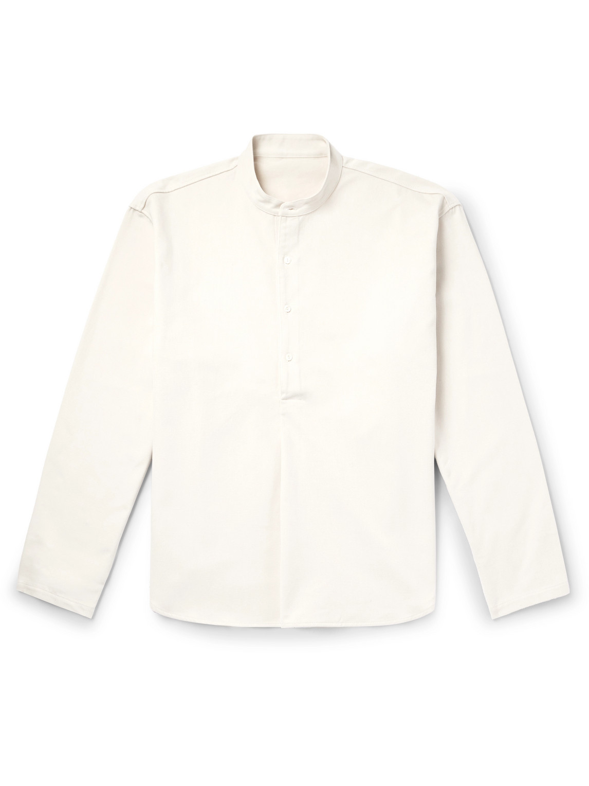 Stòffa - Grandad-Collar Cotton-Twill Half-Placket Shirt - Men - White - IT 48 von Stòffa