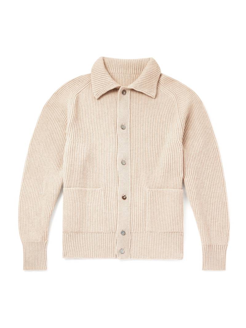 Stòffa - Ribbed Cashmere Cardigan - Men - Neutrals - IT 46 von Stòffa