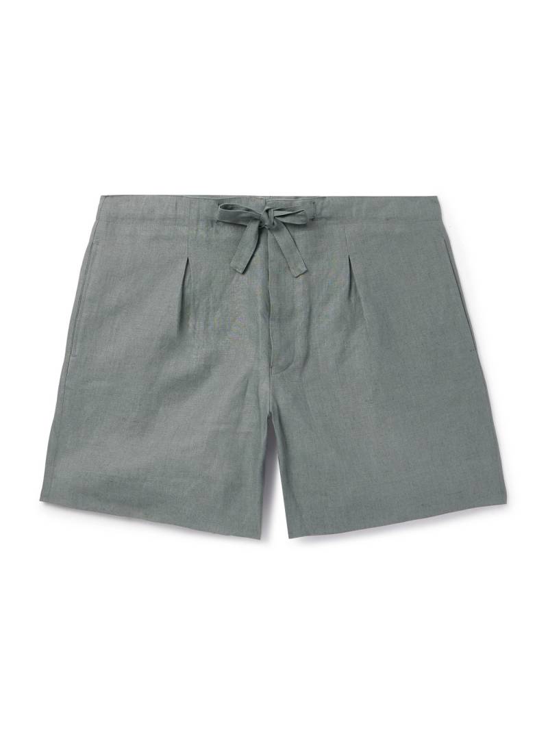 Stòffa - Straight-Leg Linen Drawstring Shorts - Men - Gray - IT 46 von Stòffa