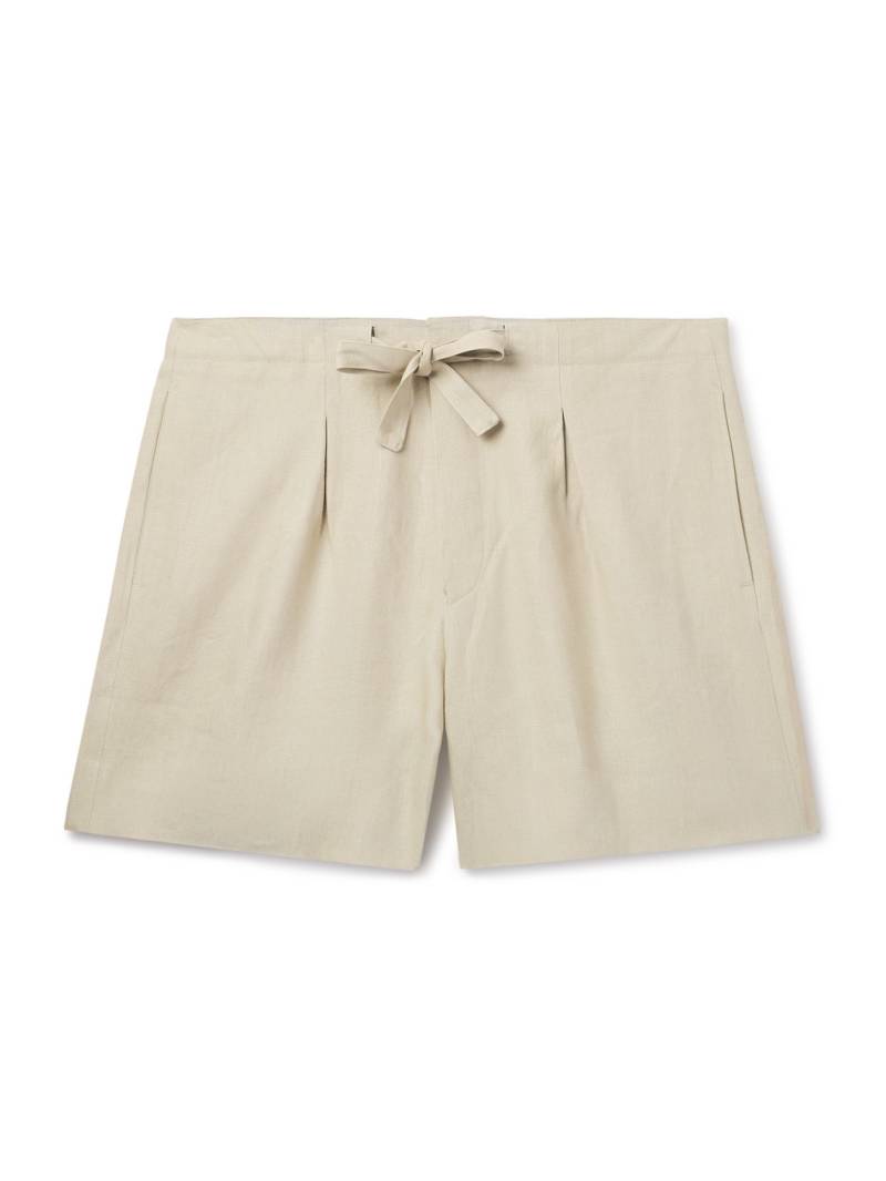 Stòffa - Straight-Leg Linen Drawstring Shorts - Men - Neutrals - IT 52 von Stòffa