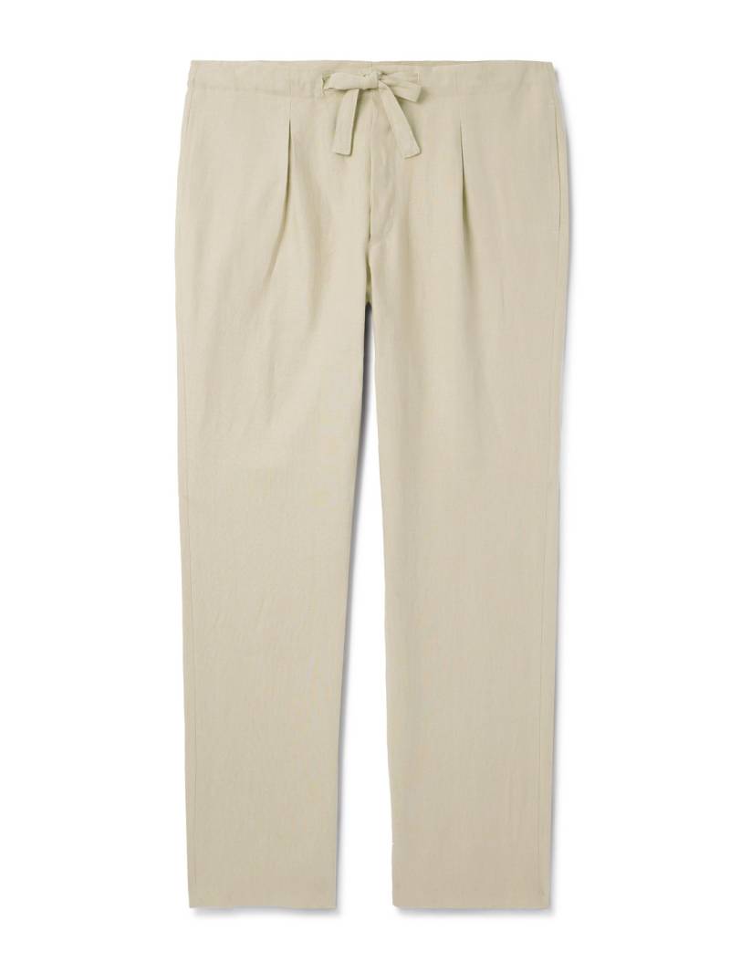 Stòffa - Straight-Leg Linen-Twill Drawstring Trousers - Men - Neutrals - IT 52 von Stòffa