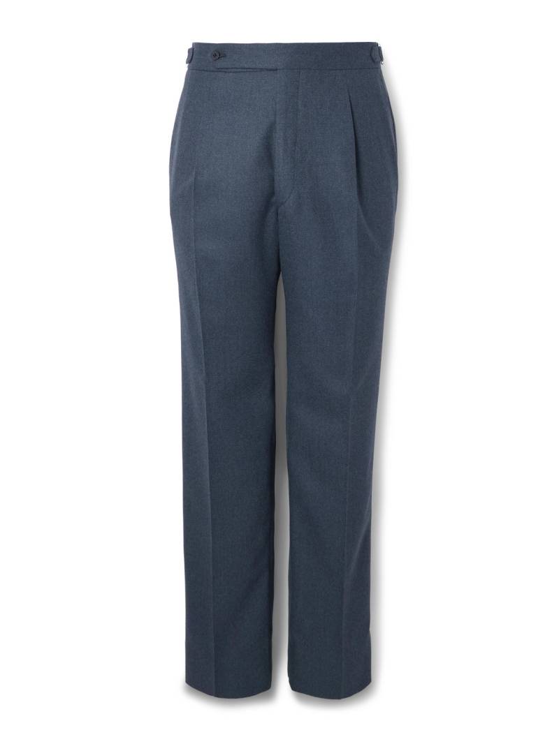 Stòffa - Straight-Leg Pleated Wool-Flannel Trousers - Men - Blue - IT 52 von Stòffa