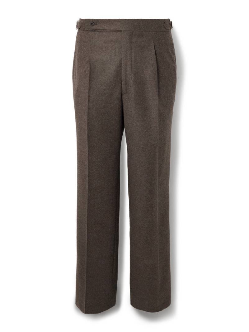 Stòffa - Straight-Leg Pleated Wool and Cashmere-Blend Trousers - Men - Brown - IT 56 von Stòffa