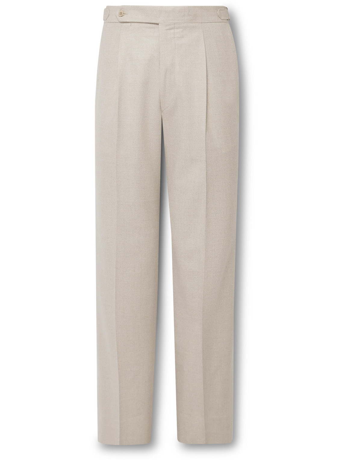 Stòffa - Tapered Pleated Wool Trousers - Men - Neutrals - IT 54 von Stòffa