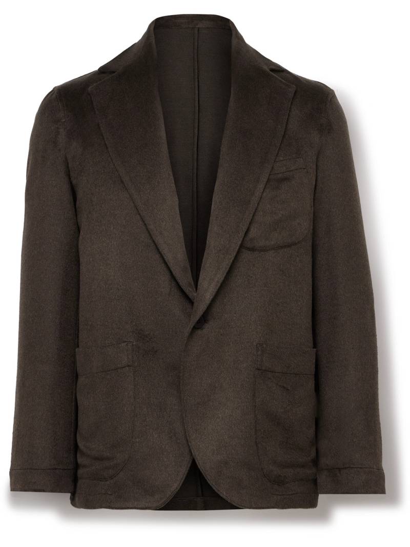 Stòffa - Unstructured Brushed-Silk Blazer - Men - Brown - IT 50 von Stòffa