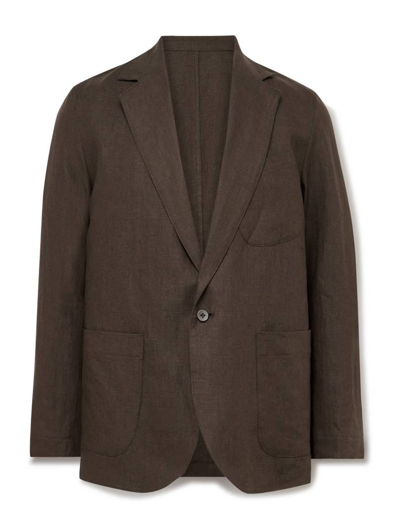 Stòffa - Unstructured Washed-Linen Blazer - Men - Brown - IT 50 von Stòffa