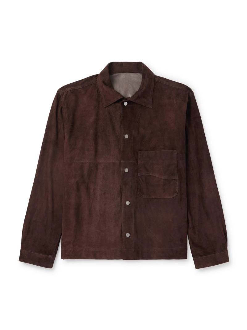 Stòffa - Wave Suede Overshirt - Men - Brown - IT 50 von Stòffa