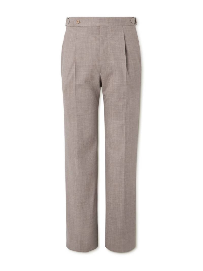 Stòffa - Wide-Leg Pleated Wool Suit Trousers - Men - Brown - IT 46 von Stòffa