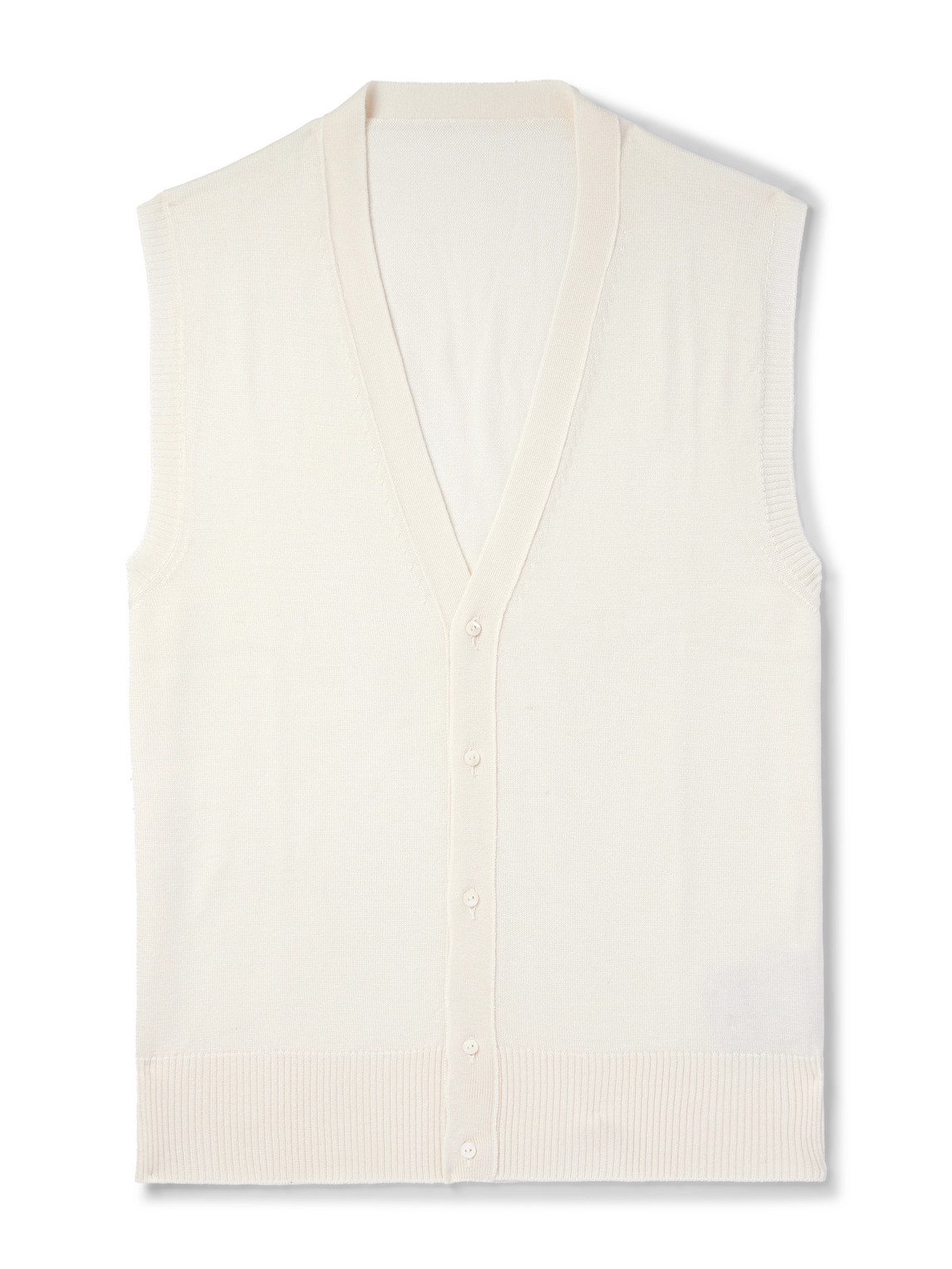 Stòffa - Wool and Silk-Blend Sweater Vest - Men - Neutrals - IT 48 von Stòffa
