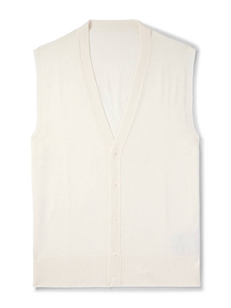 Stòffa - Wool and Silk-Blend Sweater Vest - Men - Neutrals - IT 54 von Stòffa