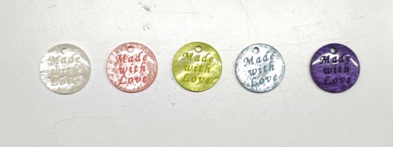 Made With Love Anhänger Set Verschiedene Farben 5 Stück von Stoffabc