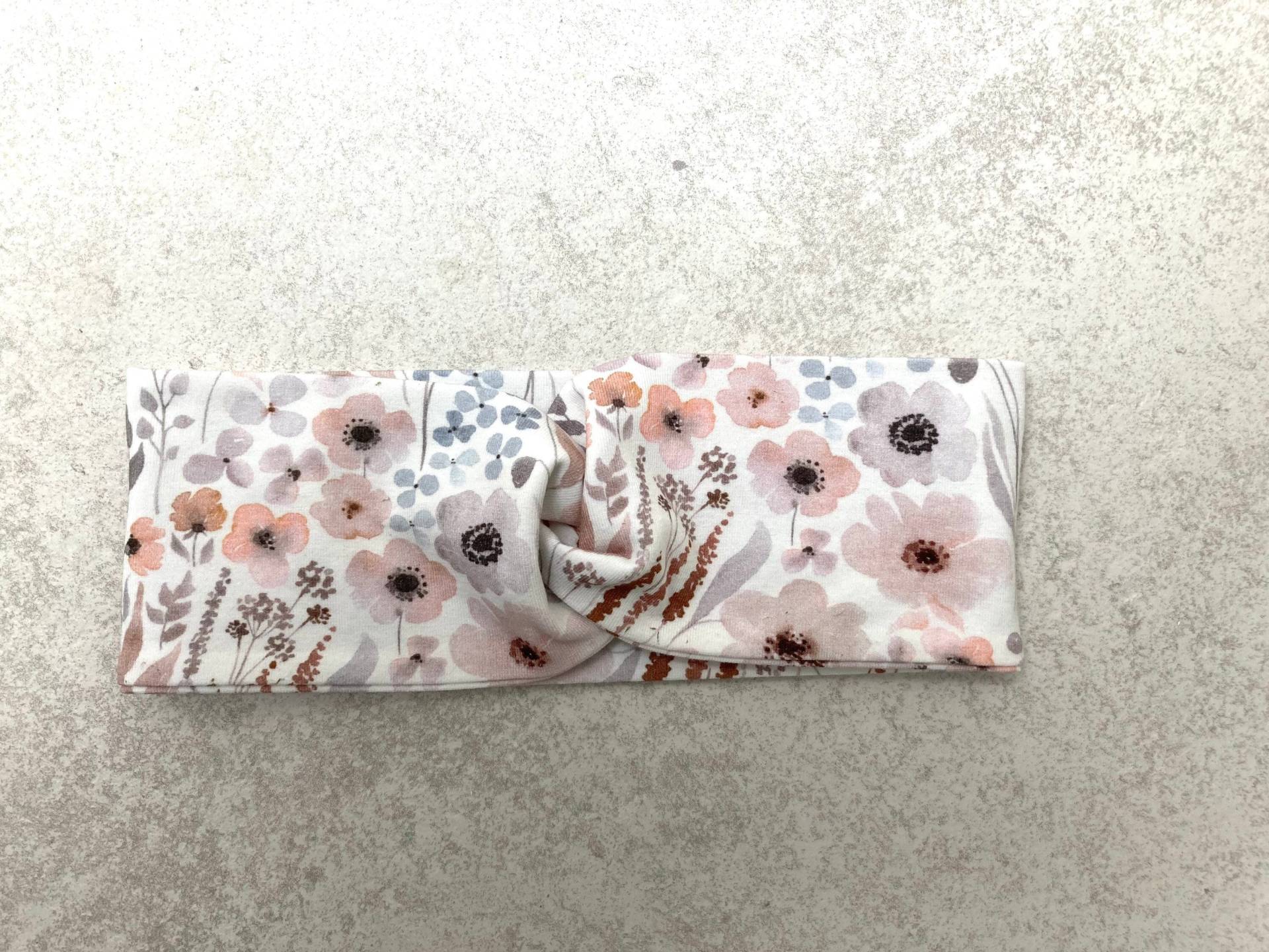 Haarband Knotenhaarband Stirnband Babyhaarband Babystirnband Turbanhaarband Damen Mädchen Baby Frühling Blumenwiese Pastell Wiesenblumen von Stoffchirurg