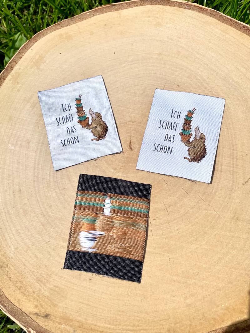 Patch Webetikette Label Zum Annähen „Ich Schaff Das Schon" Acufactum 1 Stück von StoffelieneBerlin