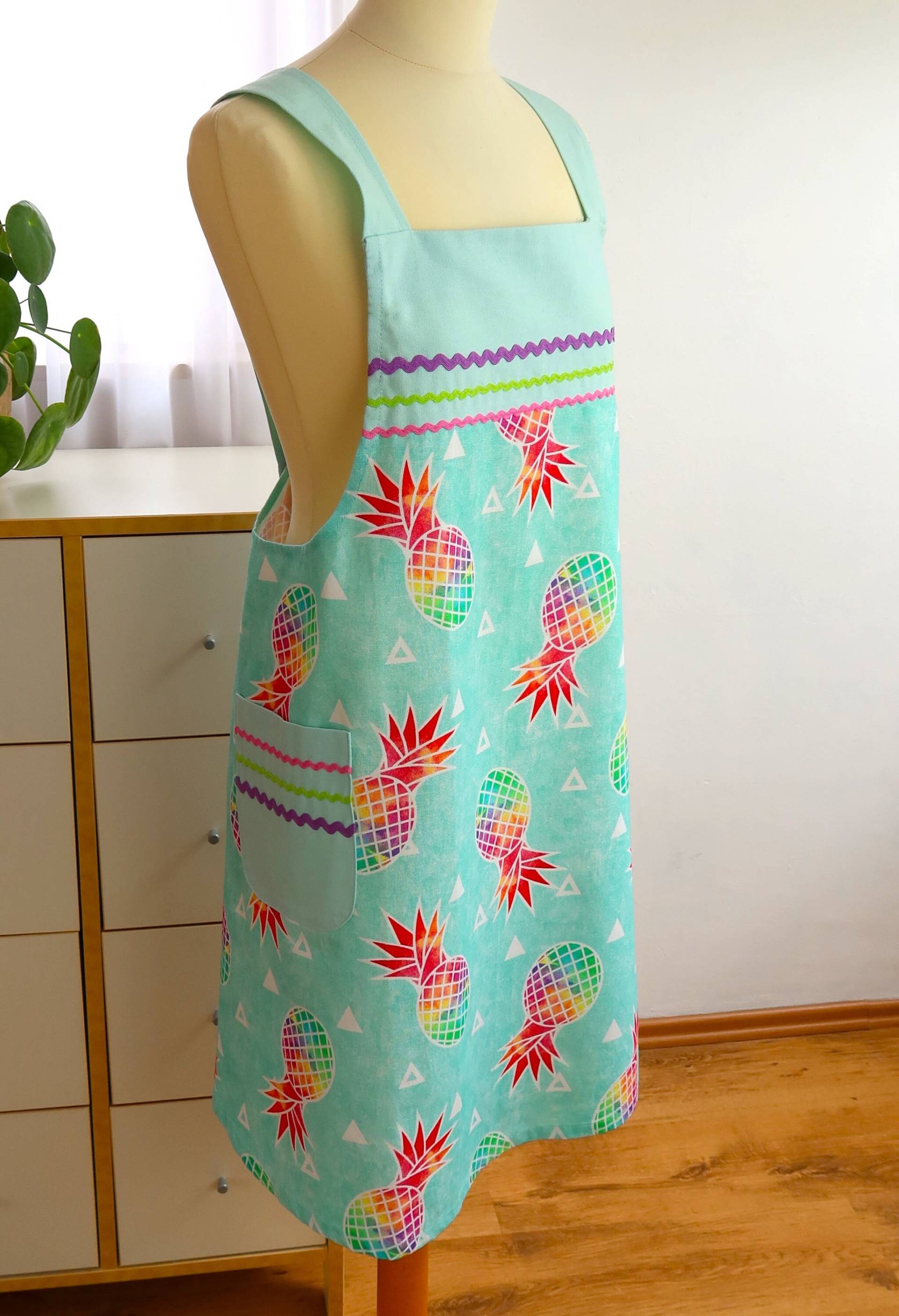 Schürze, Ananas, Kochschürze, Backschürze, Küchenschürze, Grillschürze, Japan Schürze, Gartenschütze, Weihnachtsgeschenke Frauen, Weihnachtsbäckerei von StoffherzleShop