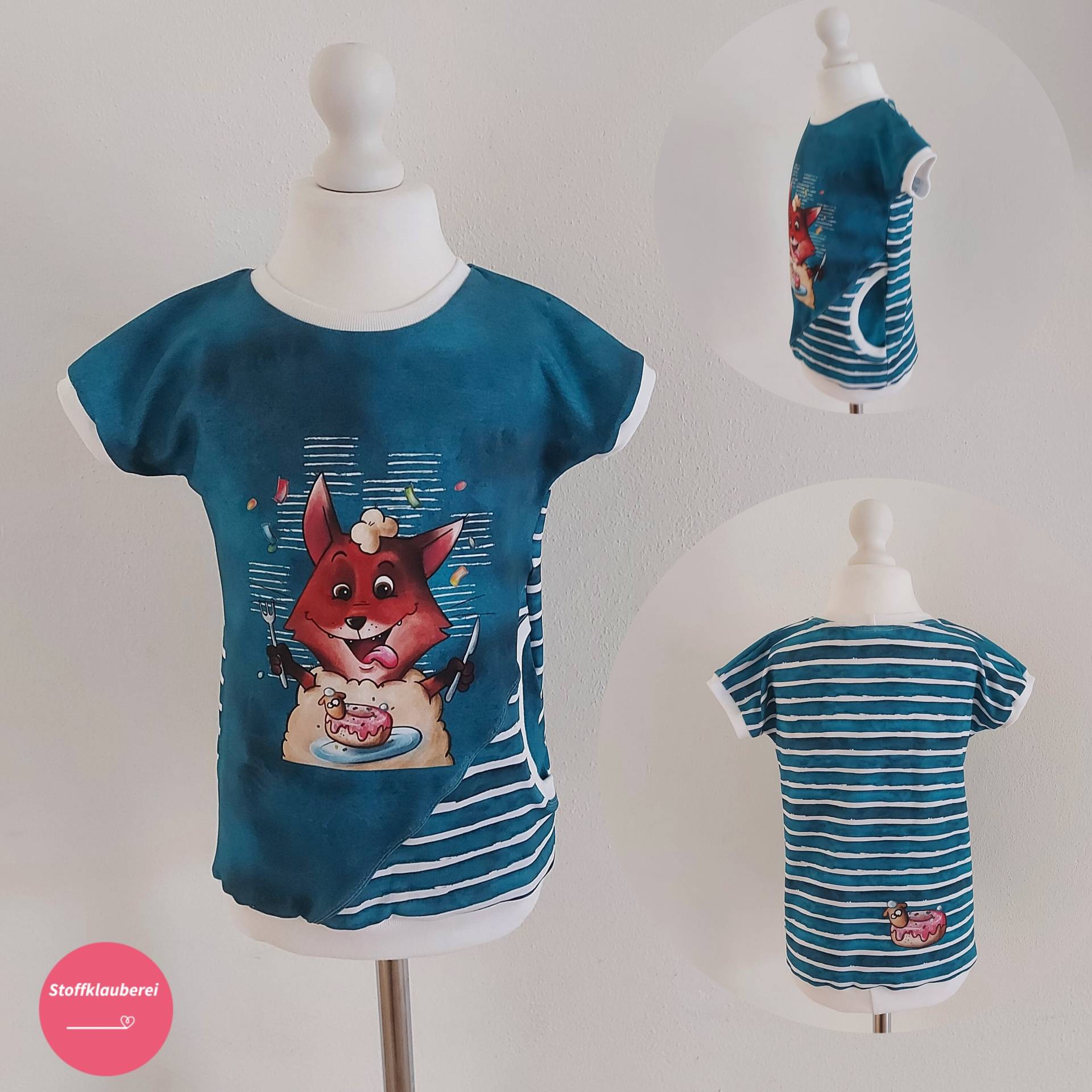 T-Shirt Fuchs Mit Donut, Größe 98, Kindershirt T-Shirt Fuchs Mit Donut, Größe 98, Kindershirt von Stoffklauberei
