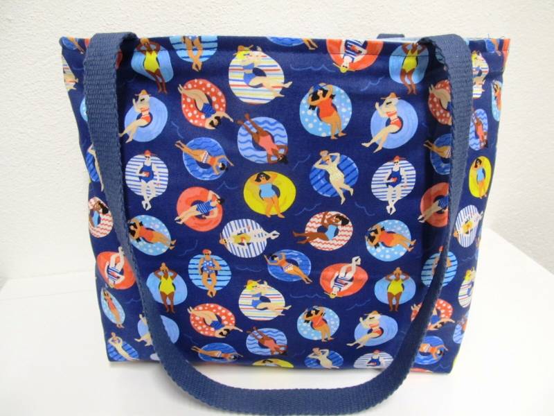 Badetasche Sandale Badenixe Strand Waschhaustasche Waschraumtasche von StoffladenMartina