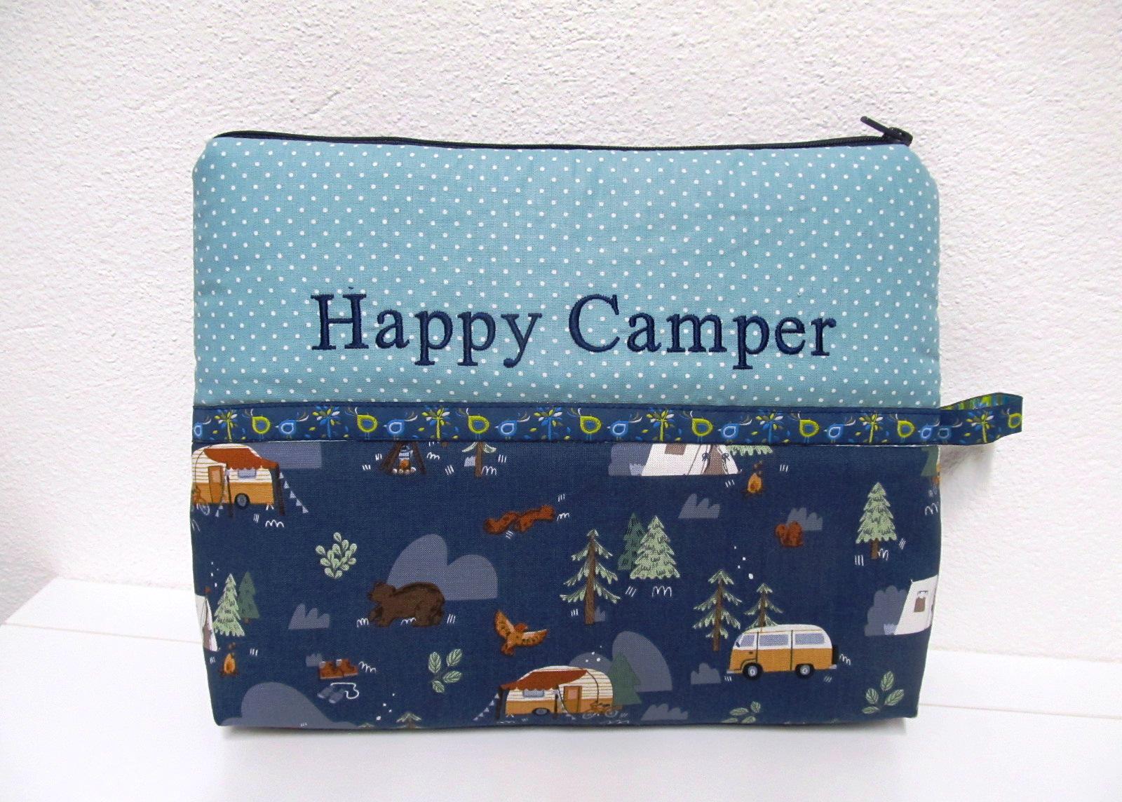 Kosmetiktasche Kulturbeutel Happy Camper Caravan Wohnwagen Xl Kosmetiktasche Kulturbeutel Happy Camper Caravan Wohnwagen Xl von StoffladenMartina