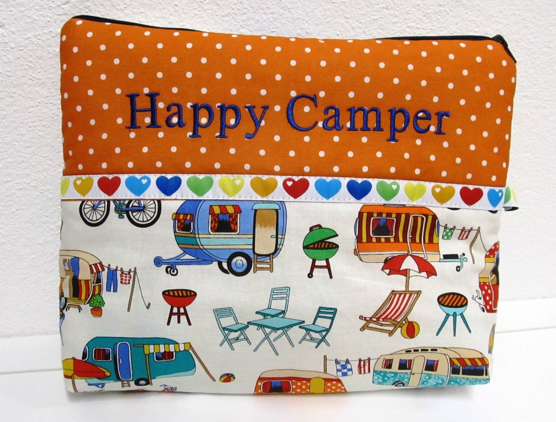 Kosmetiktasche Kulturbeutel Happy Camper Caravan Wohnwagen Xl Kosmetiktasche Kulturbeutel Happy Camper Caravan Wohnwagen Xl von StoffladenMartina