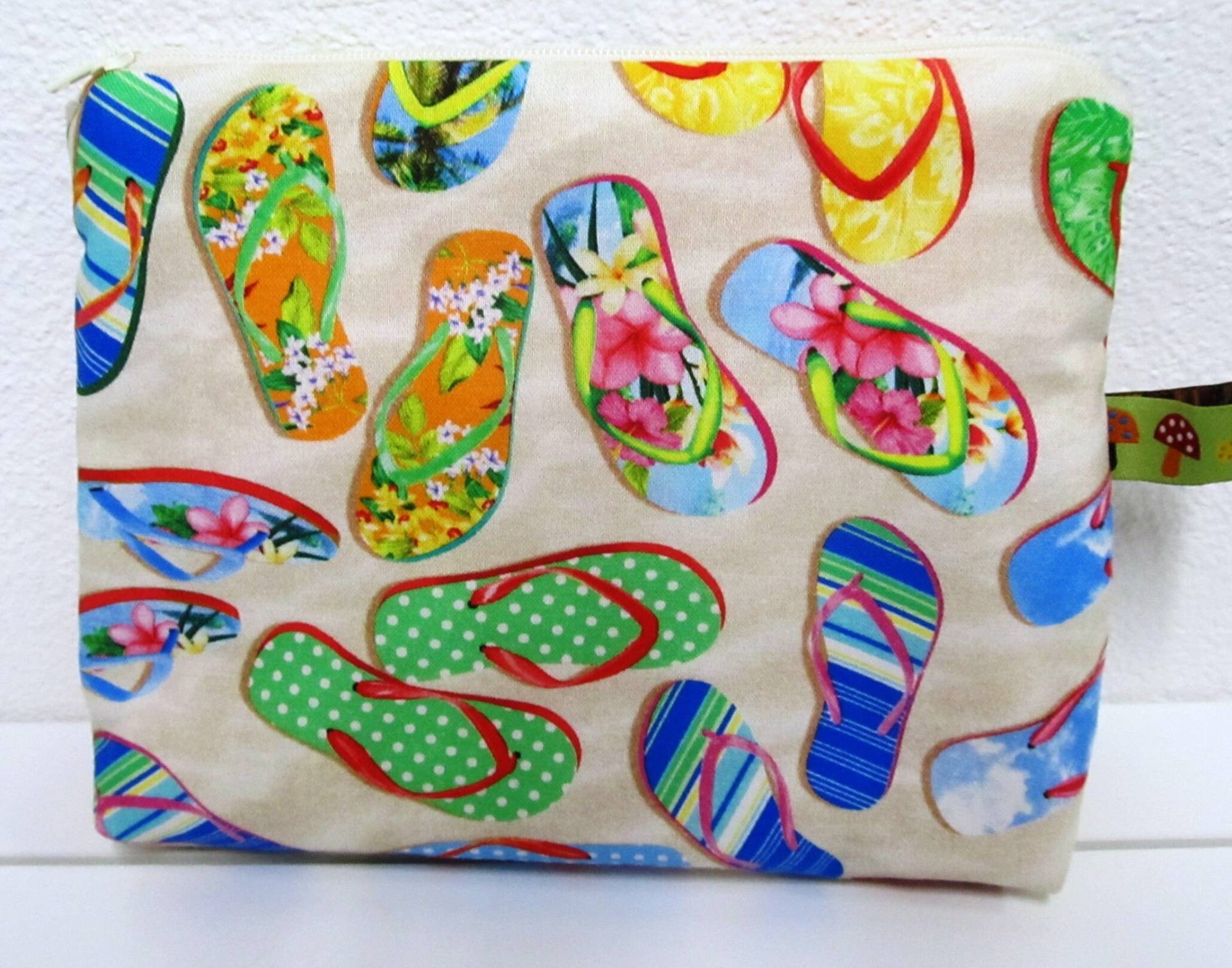 Kosmetiktasche Kulturbeutel Schminktasche Sandale Kosmetiktasche Kulturbeutel Schminktasche Sandale von StoffladenMartina