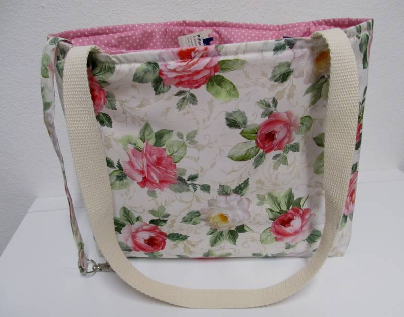 Projekttasche Rosen Handarbeitstasche Waschhaustasche Waschraumtasche von StoffladenMartina